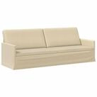 vidaXL Sofa 220 x 81 x 82 cm 3-Sitzer Sofa Creme 220x81x82 cm Stoff, 1 Teile