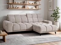 Beautysofa Ecksofa MARCO MINI mit elektrischer Sitztiefenverstellung, Hoher