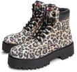 Schn&uuml;rboots TOMMY JEANS "TJW PLATFORM CHEETAH BOOTS", Damen, Gr. 36, braun