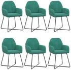 vidaXL Esszimmerstuhl Esszimmerst&uuml;hle 6 stk. Samt T&uuml;rkis 55 x 50 x 84 cm (6...