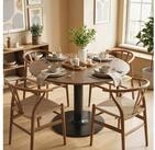 HOMCOM Esstisch Moderner Esszimmertisch, Holzoptik, Stahlrahmen, Braun (Tisch,...