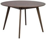 Esstisch YUMI, Dunkelbraun, Eichenholz massiv, Holzfurnier, &Oslash; 115 x H 75 cm