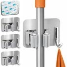 ECENCE Gartenger&auml;tehalter 4x Ger&auml;tehalter Selbstklebend Silber Wand Garten