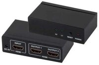 S-Conn HDMI Verteiler 1x2, Metall, 4K30Hz, schwarz HDMI-Kabel