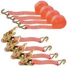 LuxusKollektion Spanngurt Spanngurt-Set Ratsche 4 Stk. 3000kg 6m Orange (4-St)