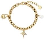JOOP! Armband Herz Schloss Kornblume, mit Zirkonia (synth) - mit Perlmutt