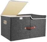 LuxusKollektion Faltbox Aufbewahrungsbox Deckel F&auml;cher Stoff Faltbar 1-St&uuml;ck