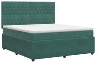 vidaXL Bett Boxspringbett mit Matratze Dunkelgr&uuml;n 180 x 200 cm Samt (1-tlg)