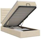 vidaXL Bett Ottoman Bett mit Matratze mit Kopfteil Creme 90 x 200 cm Stoff...