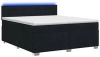 vidaXL Bett Boxspringbett mit Matratze und LED Schwarz 200 x 200 cm Stoff...