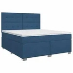 vidaXL Bett Boxspringbett mit Matratze mit Kopfteil Blau 180 x 200 cm Stoff...