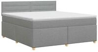 vidaXL Bett Boxspringbett mit Matratze Hellgrau 180 x 200 cm Stoff (1-tlg)