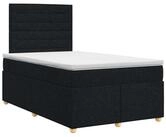 vidaXL Bett Boxspringbett mit Matratze Schwarz 120 x 200 cm Stoff (1-tlg)