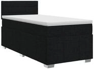 vidaXL Bett Boxspringbett mit Matratze Schwarz 90 x 200 cm Stoff (1-tlg)