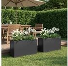 vidaXL Hochbeet vidaXL Garten-Pflanzgef&auml;&szlig; 2 stk. Schwarz 80 x 40 x 50 cm