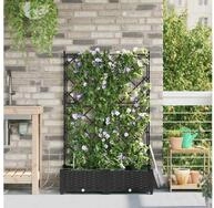 vidaXL Hochbeet vidaXL Garten-Pflanzgef&auml;&szlig; 2 Stk. Schwarz 80 x 40 x 126 cm PP