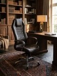 KADIMA DESIGN Chefsessel B&uuml;rostuhl MONTEREY Echt-Leder Braun Schreibtischstuhl...
