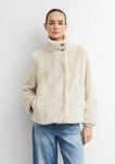 comma Funktionsjacke Outdoor-Jacke Fake-Fur-Jacke mit Strickb&uuml;ndchen