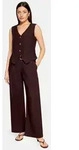 Cartoon Stoffhose Damen mit Bundfalten braun 34