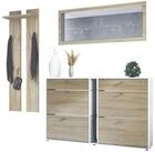 Vladon Garderoben-Set Orlando, (Garderoben-Set, mit Schuhschrank, Wandpaneel und
