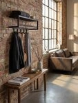 KADIMA DESIGN Wandgarderobe Wandgarderobe Metall Schwarz 70x20x20 cm...