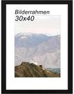 LuxusKollektion Bilderrahmen Bilderrahmen Holz 30x40 cm Passepartout Schwarz 1x