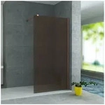 Belvit Walk-in-Dusche Duschabtrennung Duschglas Bronze mit Kupferprofil 8mm,