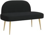 vidaXL Sitzbank 110 x 60 x 76 cm Gepolsterte Bank mit R&uuml;ckenlehne Schwarz...