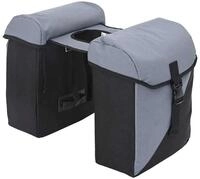 vidaXL Fahrradsattel Fahrradtasche Grau und Schwarz 31,5 x 15,5 x 40 cm...