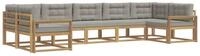 vidaXL Gartenlounge-Set Outdoor-Sofagarnitur 7 stk. Wei&szlig; und Hellgrau, (7-tlg)
