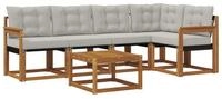 vidaXL Gartenlounge-Set Outdoor-Sofagarnitur 6 stk. Nat&uuml;rlich und Hellgrau,...