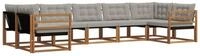 vidaXL Gartenlounge-Set Outdoor-Sofagarnitur 7 stk. Nat&uuml;rlich und Hellgrau,...