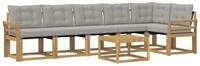 vidaXL Gartenlounge-Set Outdoor-Sofagarnitur 7 stk. Wei&szlig; und Hellgrau, (7-tlg)