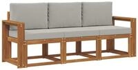 vidaXL Gartenlounge-Set Outdoor-Sofagarnitur 3 stk. Nat&uuml;rlich und Hellgrau,...