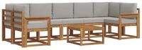 vidaXL Gartenlounge-Set Outdoor-Sofagarnitur 8 stk. Nat&uuml;rlich und Hellgrau,...