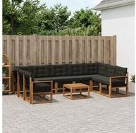 vidaXL Gartenlounge-Set vidaXL Outdoor-Sofagarnitur 10 stk. Nat&uuml;rlich und...