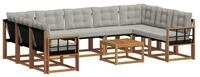 vidaXL Gartenlounge-Set Outdoor-Sofagarnitur 10 stk. Nat&uuml;rlich und Hellgrau,