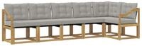 vidaXL Gartenlounge-Set Outdoor-Sofagarnitur 6 stk. Wei&szlig; und Hellgrau, (6-tlg)