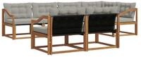 vidaXL Gartenlounge-Set Outdoor-Sofagarnitur 7 stk. Nat&uuml;rlich und Hellgrau,...