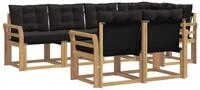 vidaXL Gartenlounge-Set Outdoor-Sofagarnitur 7 stk. Wei&szlig; und Schwarz, (7-tlg)