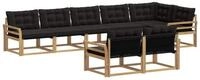 vidaXL Gartenlounge-Set Outdoor-Sofagarnitur 8 stk. Wei&szlig; und Schwarz, (8-tlg)