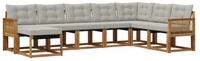 vidaXL Gartenlounge-Set Outdoor-Sofagarnitur 8 stk. Nat&uuml;rlich und Hellgrau,...