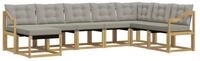 vidaXL Gartenlounge-Set Outdoor-Sofagarnitur 8 stk. Wei&szlig; und Hellgrau, (8-tlg)