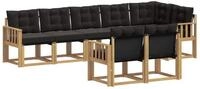 vidaXL Gartenlounge-Set Outdoor-Sofagarnitur 8 stk. Wei&szlig; und Schwarz, (8-tlg)