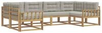vidaXL Gartenlounge-Set Outdoor-Sofagarnitur 6 stk. Wei&szlig; und Hellgrau, (6-tlg)