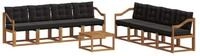 vidaXL Gartenlounge-Set Outdoor-Sofagarnitur 9 stk. Nat&uuml;rlich und Schwarz,...