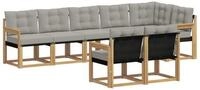 vidaXL Gartenlounge-Set Outdoor-Sofagarnitur 8 stk. Wei&szlig; und Hellgrau, (8-tlg)