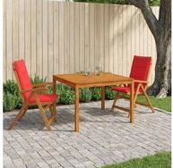 vidaXL Gartenlounge-Set vidaXL 3-teilige Garten-Essgruppe Natur Massivholz...