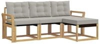 vidaXL Gartenlounge-Set Outdoor-Sofagarnitur 4 stk. Wei&szlig; und Hellgrau, (4-tlg)