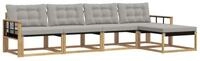 vidaXL Gartenlounge-Set Outdoor-Sofagarnitur 5 stk. Wei&szlig; und Hellgrau, (5-tlg)